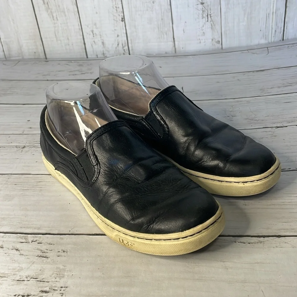 UGG Black Leather Fierce Slip On Loafers
